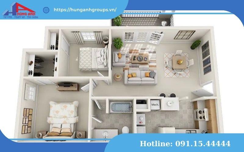 Ứng dụng phong thủy trong thiết kế mẫu nhà ống 2 tầng 2023, cải tạo ánh sáng và thông gió